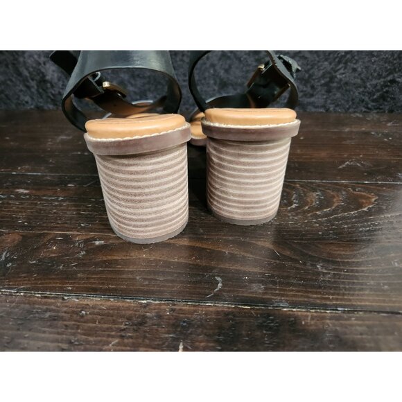 Zodiac Ivy Black Leather Block Heel Sandals/Sz. 10 - Picture 6 of 8